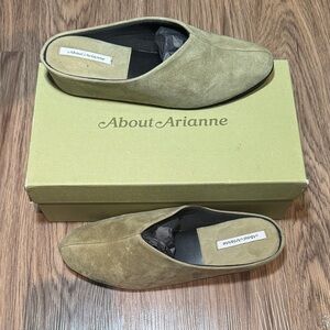 About Arianne Women's Olive Suede Mules